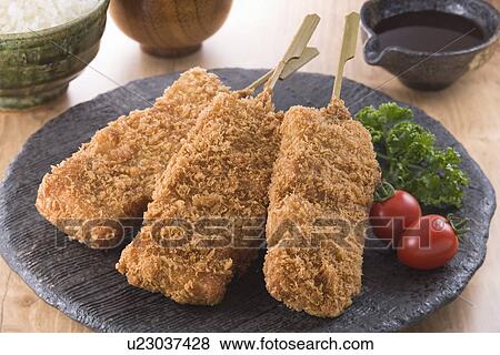 Skewered Pork Cutlet View Large Photo Image Stock Photo - Skewered Pork Cutlet. Fotosearch
