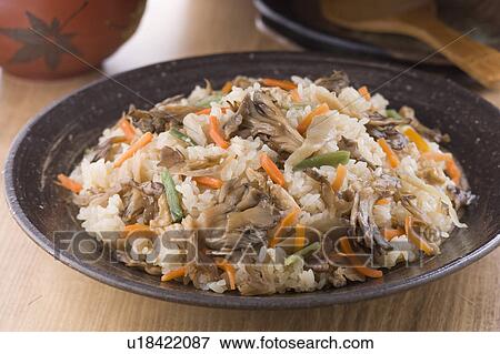 Steamed Rice with Mushroom View Large Photo Image Stock Photo - Steamed Rice with Mushroom. Fotosearch