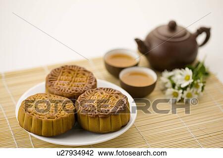 Tea, Moon Cake View Large Photo Image Stock Image - Tea, Moon Cake. Fotosearch