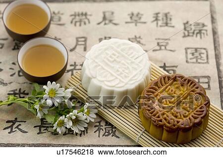 Stock Photo - Tea, Moon Cake. Fotosearch
