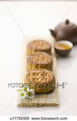 Stock Photo - Tea, Moon Cake. Fotosearch