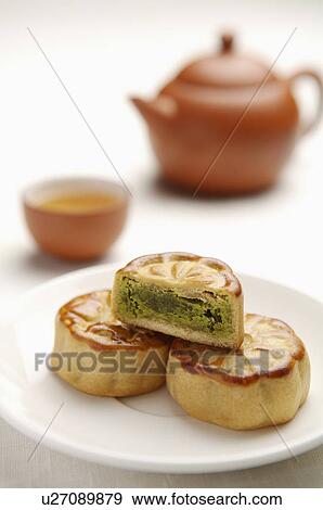 Stock Photo - Tea, Moon Cake. Fotosearch
