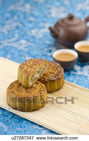 Tea, Moon Cake View Large Photo Image Stock Photo - Tea, Moon Cake. Fotosearch