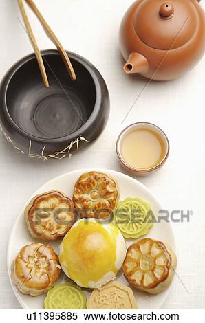 Stock Photography - Tea, Moon Cake. Fotosearch