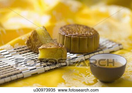 Stock Photography - Tea, Moon Cake. Fotosearch