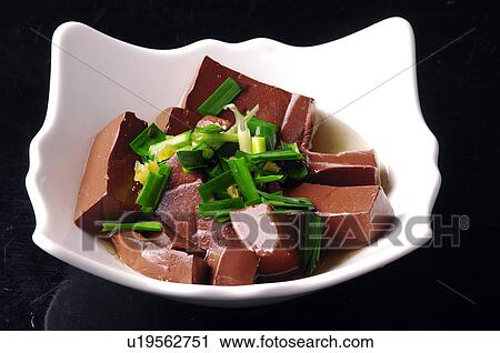 Close-up of Oriental kidney pig blood soup garnished with leeks View Large Photo Image Stock Image - Close-up of Oriental kidney pig blood soup garnished with leeks. Fotosearch