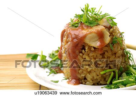 Stock Photo - Close-up of rice pudding. Fotosearch