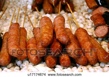 Picture - Close-up of Taiwanese sausage. Fotosearch