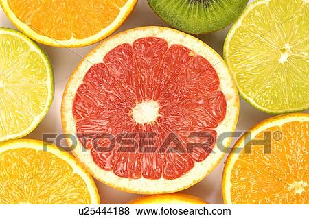 Stock Photo - Cross section of fruits. Fotosearch
