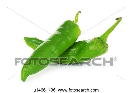 Stock Photograph - Close-up of green chili peppers. Fotosearch