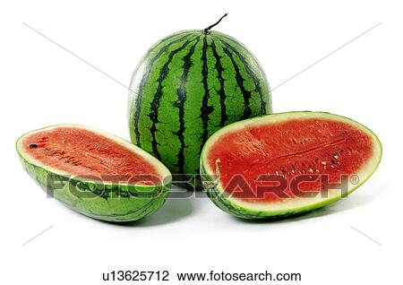 Stock Image - Close-up of watermelons. Fotosearch