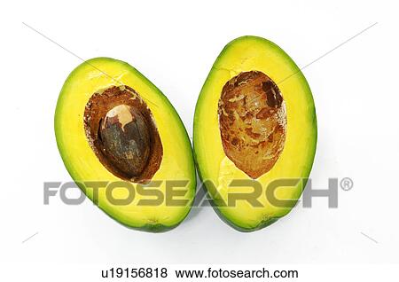 Cross sections of a avocado View Large Photo Image Stock Photo - Cross sections of a avocado. Fotosearch
