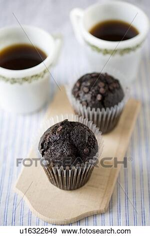 Stock Photo - Chocolate muffin and coffee. Fotosearch