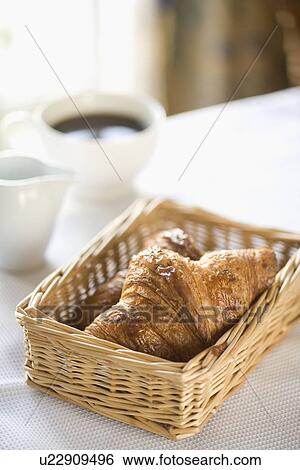 Croissant and coffee View Large Photo Image Stock Photograph - Croissant and coffee. Fotosearch
