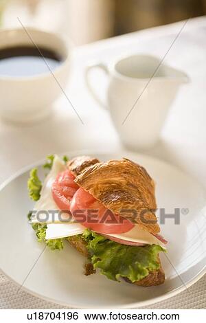Stock Photograph - Croissant sandwiches. Fotosearch