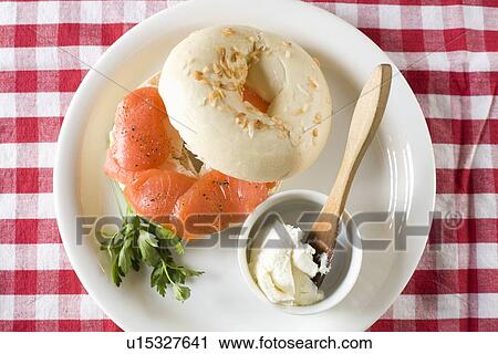 Smoked salmon bagel sandwiches View Large Photo Image Stock Image - Smoked salmon bagel sandwiches. Fotosearch
