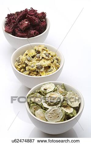Stock Photo - Bitter Melon, Chrysanthemum, Roselle,. Fotosearch