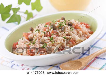 Tomato and Mushroom Risotto View Large Photo Image Stock Image - Tomato and Mushroom Risotto. Fotosearch