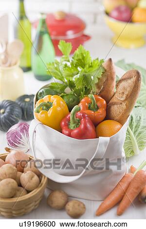 Stock Image - Grocery and Ecobag. Fotosearch