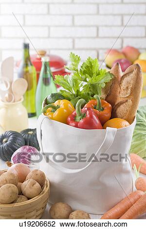 Stock Image - Grocery and Ecobag. Fotosearch