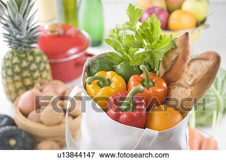 Stock Photo - Grocery and Ecobag. Fotosearch