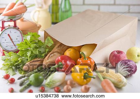 Grocery and Paper bag View Large Photo Image Stock Photo - Grocery and Paper bag. Fotosearch