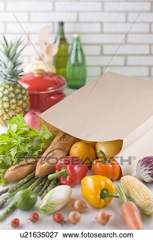Stock Photo - Grocery and Paper bag. Fotosearch