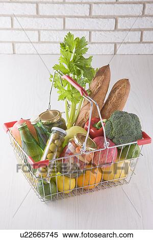 Grocery in a Basket View Large Photo Image Stock Photography - Grocery in a Basket. Fotosearch