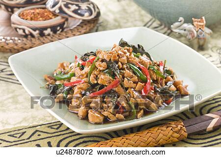 Gai Pad Bai Gapao View Large Photo Image Stock Image - Gai Pad Bai Gapao. Fotosearch