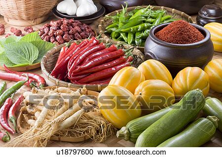 Stock Image - Ingredient in Korean Cuisine. Fotosearch