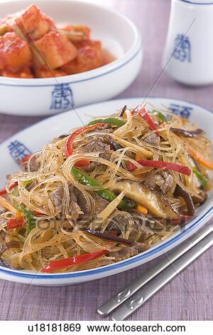 Japchae View Large Photo Image Stock Photo - Japchae. Fotosearch