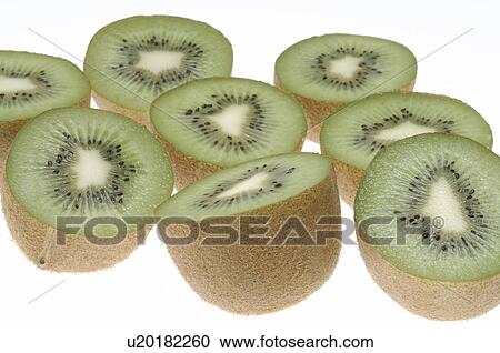 Stock Image - Kiwifruits halved. Fotosearch