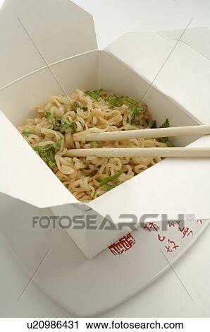 Stock Image - Asian lunch box with noodles. Fotosearch