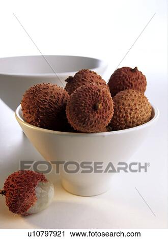 Stock Image - Lychees (Litchi chinensis). Fotosearch