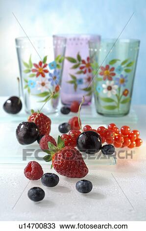 Stock Image - Berries and cherry. Fotosearch