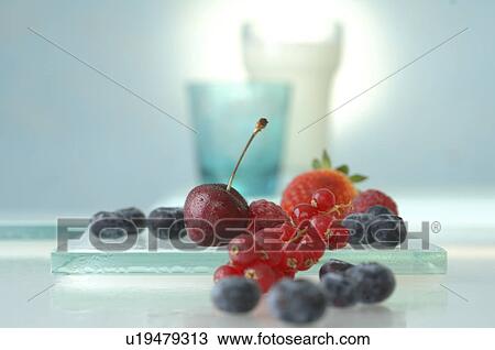 Stock Image - Berries and cherry. Fotosearch