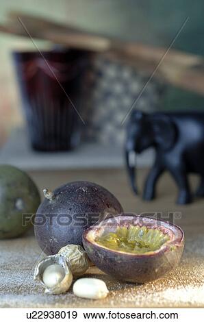 Stock Photo - Passion fruit and peanut. Fotosearch