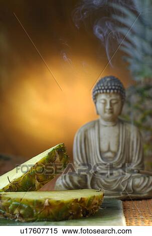 Pineapple and Buddha View Large Photo Image Stock Photography - Pineapple and Buddha. Fotosearch
