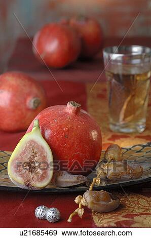 Pomegranate and fig View Large Photo Image Stock Photo - Pomegranate and fig. Fotosearch