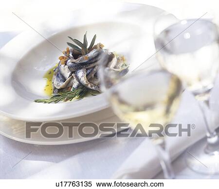 Stock Photography - Anchovy dish. Fotosearch