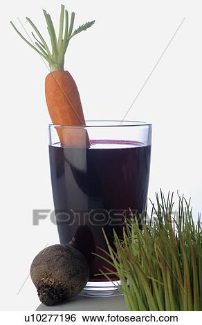 Stock Photograph - Beetroot juice and carrot. Fotosearch
