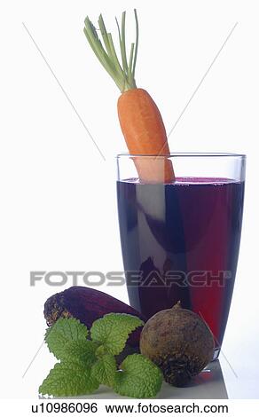 Stock Photograph - Beetroot juice and carrot. Fotosearch