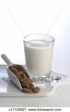 Stock Photo - Organic almond milk. Fotosearch