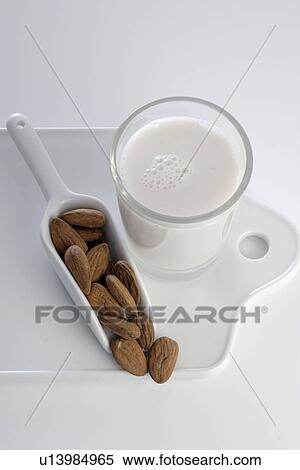 Organic almond milk View Large Photo Image Stock Photography - Organic almond milk. Fotosearch