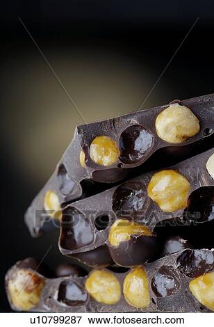 Stock Photo - Chocolate with nut. Fotosearch