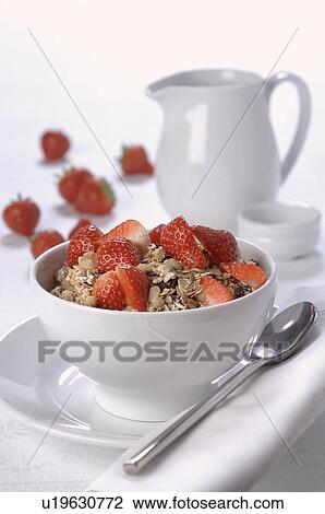 Stock Image - Strawberry muesli. Fotosearch