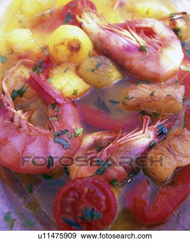 Gambas in Oel, Kräuter, Tomate, Zwiebeln, Knoblauch View Large Photo Image Stock Photo - Gambas in Oel, Kräuter, Tomate, Zwiebeln, Knoblauch. Fotosearch