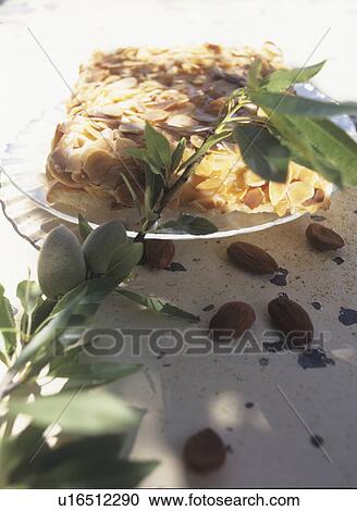 Mandelkuchen und Mandelzweig View Large Photo Image Stock Image - Mandelkuchen und Mandelzweig. Fotosearch