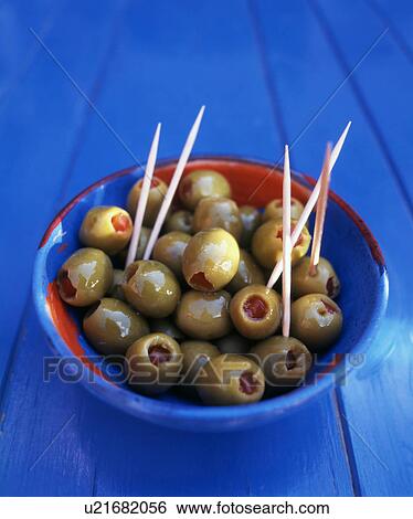 Stock Photograph - Oliven mit Paprika. Fotosearch