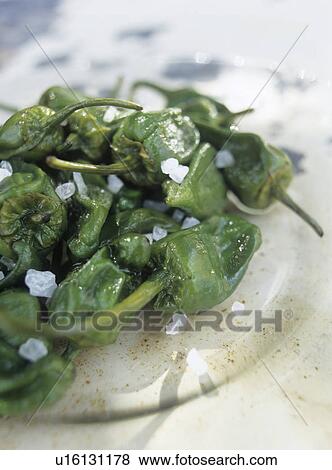 Pimientas de Padron View Large Photo Image Stock Photo - Pimientas de Padron. Fotosearch